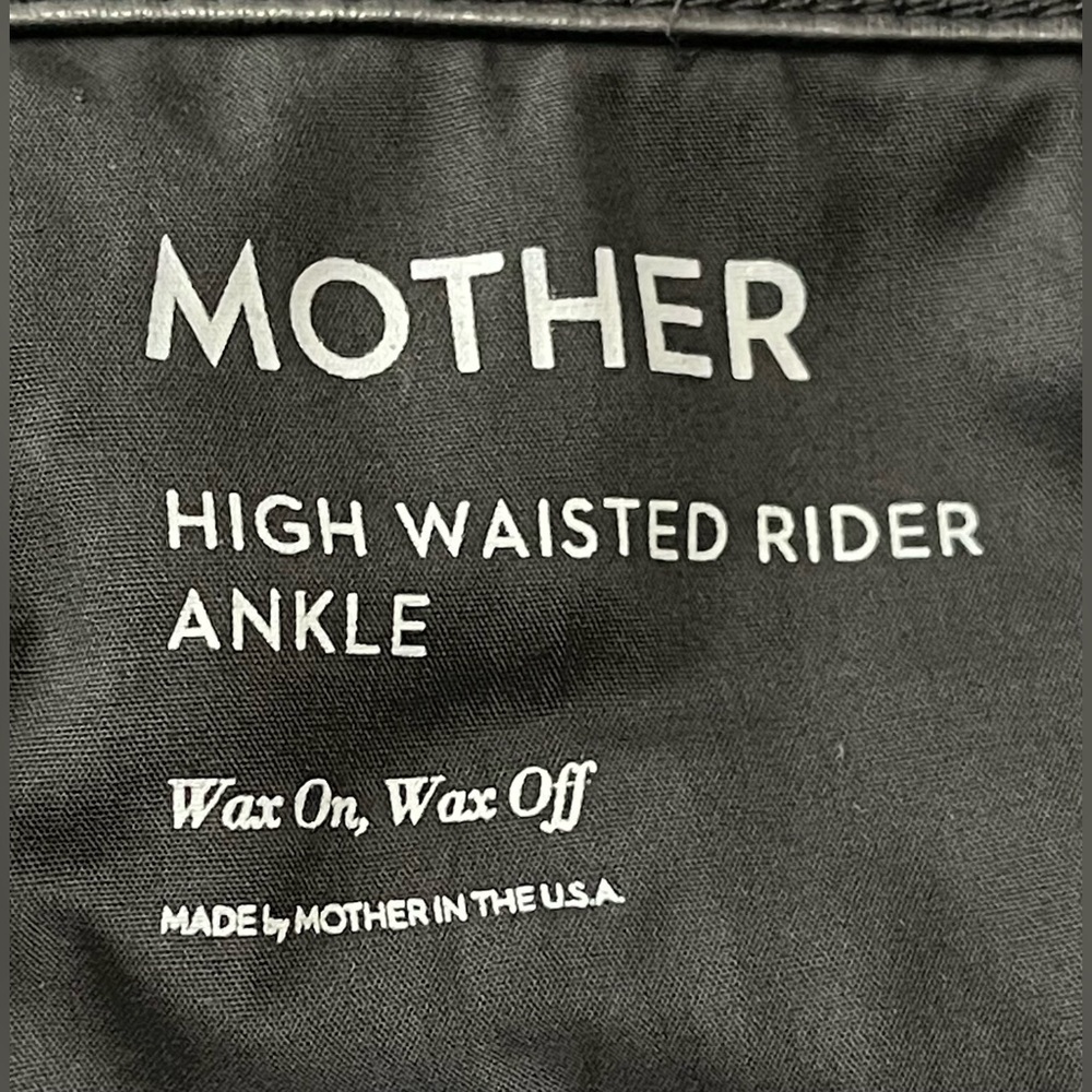 MOTHER NWT Vegan Leather Pants High-Waisted Rider Ankle Black Size 33 (16) - Picture 9 of 13